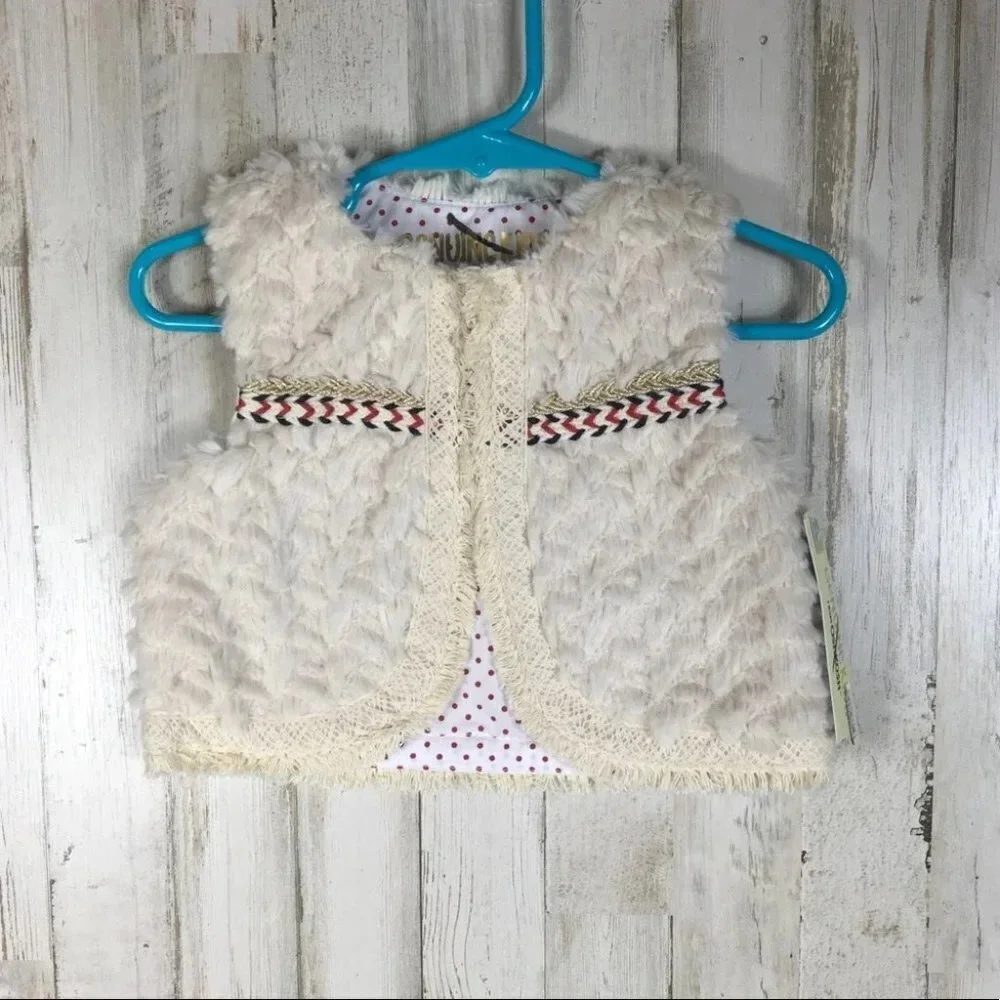 Osh Kosh Faux Fur Fuzzy Soft Vest 12m Furry NWT